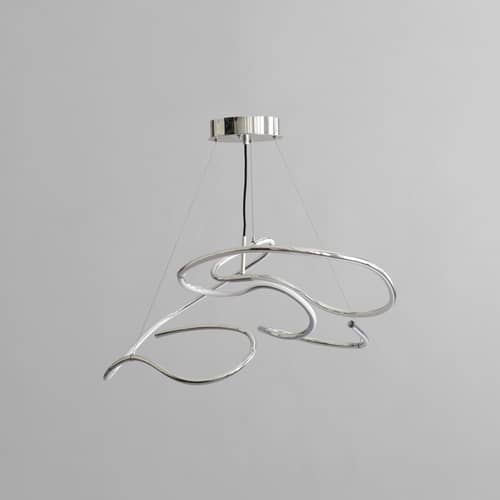 Suspension Ghost Mini LED / 116 x 62 x H 40 cm - 101 COPENHAGEN - Chromé - Acrylique, Aluminium