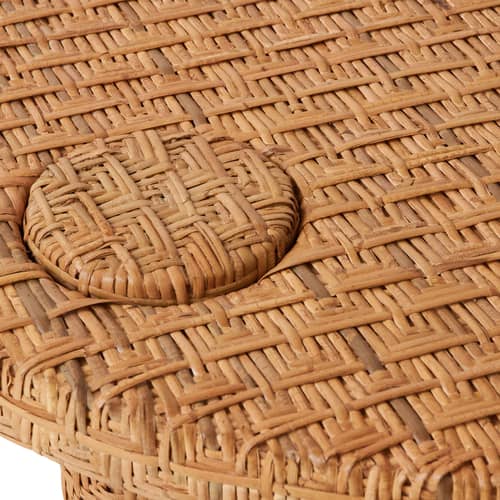 Table basse Rattan marron / Ø 100 x H 32,5 cm - HK LIVING - Naturel - MDF, Rotin tressé