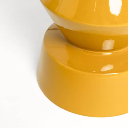 Tavolino d\'appoggio Totême ceramica giallo / 25 anni di edizione limitata MID - Made in design Editions - Giallo paglierino - Gres smaltato