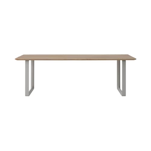 Tavolo rettangolare 70/70 OUTDOOR legno naturale / 225 x 90 cm - Muuto - Mogano/Grigio - Alluminio termolaccato, Mogano Sapelli certificato FSC
