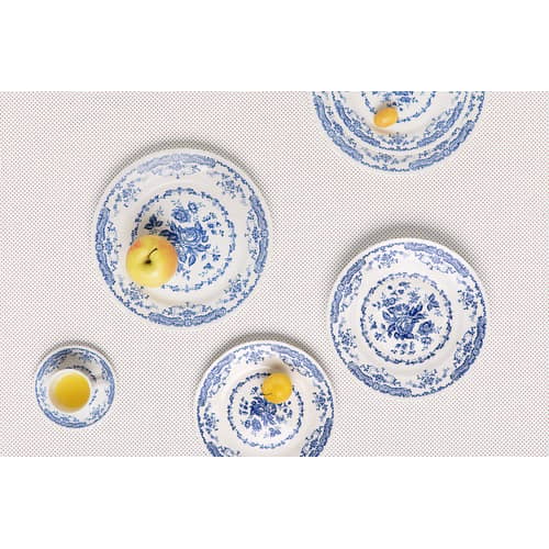 Teller Rose keramik weiß blau / Ø 26 cm - Bitossi Home - Blau - Keramischer Eisenstein