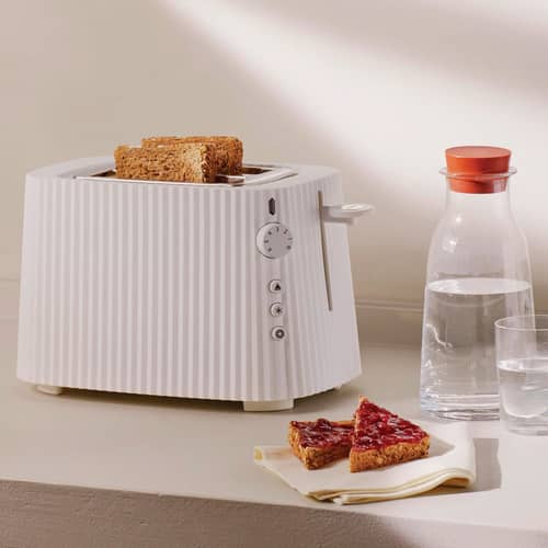 Plissé Toaster plastic material grey / 2 slices - 850W - UK version - Alessi - Grey - Stainless steel, Thermoplastic resin