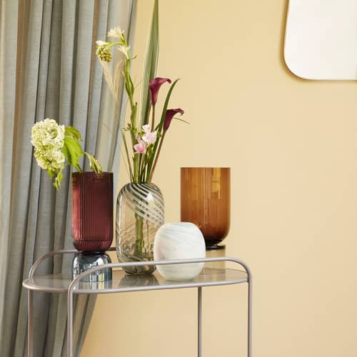 Vase Stand Large verre marron / Ø 16 x H 32 cm - HÜBSCH - H 32 cm / Ambre - Verre soufflé bouche