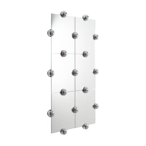 Wandspiegel Sphera Crystal Palace L Vertical metall silber / L 135 x H 195 cm - Moustache - Verchromt - Glas, Verchromtes Zamak