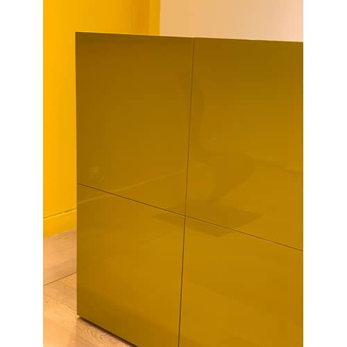 Armoire Flexi bois orange / 120 x 45 x 128 - Cappellini - Citrouille - Panneau de fibres à haute densité