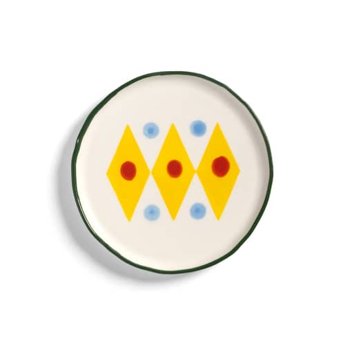 Set de 4 assiettes à mignardises Festivo /Ø 13 cm - & klevering - Multicolore - Grès émaillé