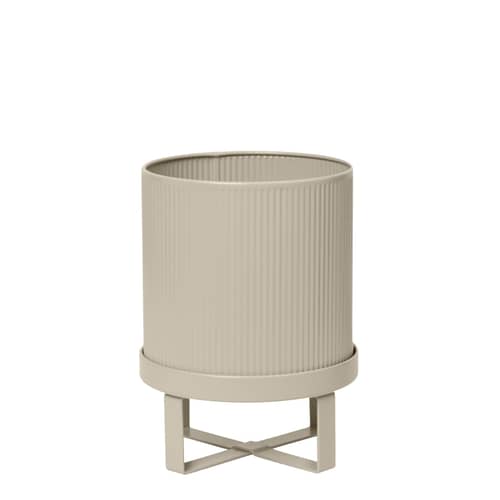 Bau Small Flowerpot metal beige / Ø 18 cm - Metal - Ferm Living - Cashmere beige - Galvanized steel