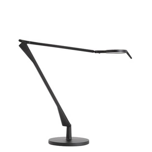 Lampe de table Aledin TEC LED / LDiffuseur plat / Version mate - Kartell - Noir mat - Aluminium anodisé, Polycarbonate