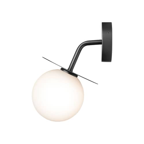 Outdoor-Wandleuchte Liila OUTDOOR metall schwarz - NUURA - Schwarz / Opalinweiß - mundgeblasenes Glas, Thermolackiertes Aluminium