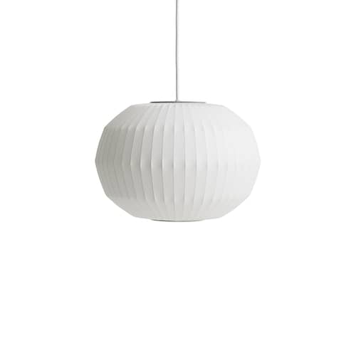 Pendelleuchte Bubble Angled Sphere textil weiß / Small - Ø 35,5 x H 24 cm - Hay - Ø 35,5 x H 24 cm -  Toile polymère, Stahl