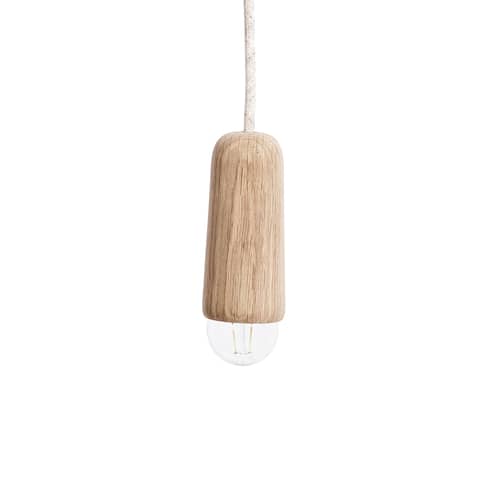 Pendelleuchte Luce Small holz natur / Ø 6 x H 14 cm - Hartô - Naturesche - Esche massiv
