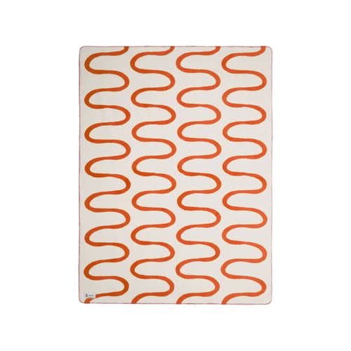 Plaid Swirl orange / 150 x 200 cm - NOO.MA - Terracotta - Acrylique, Coton, Polyester