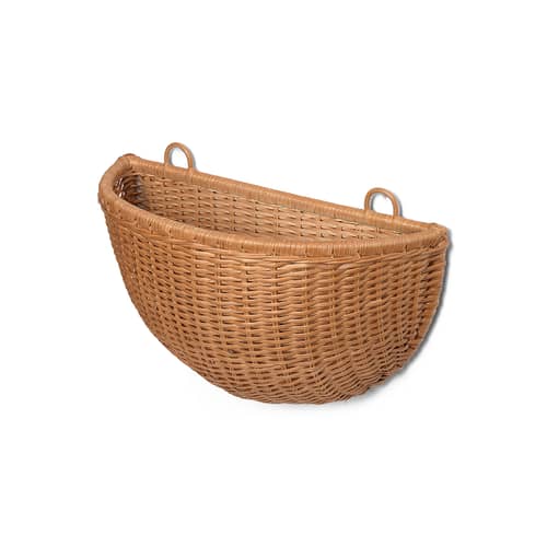 Rangement mural Braided fibre végétale bois naturel / Set de 2 - Rotin / L 45 x H 29 cm - Ferm Living - Rotin naturel - Rotin tressé
