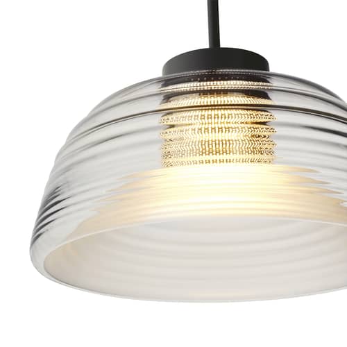 Sospensione Two-Layer vetro nero / Ø 51,5 x H 37,5 cm - Muuto - Nero - Acciaio, Vetro soffiato a bocca