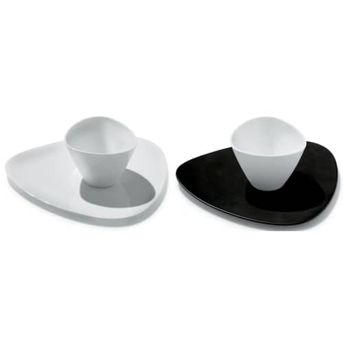 Soucoupe  plastique noir pour tasse à café Colombina - Alessi - Soucoupe noire - Mélamine