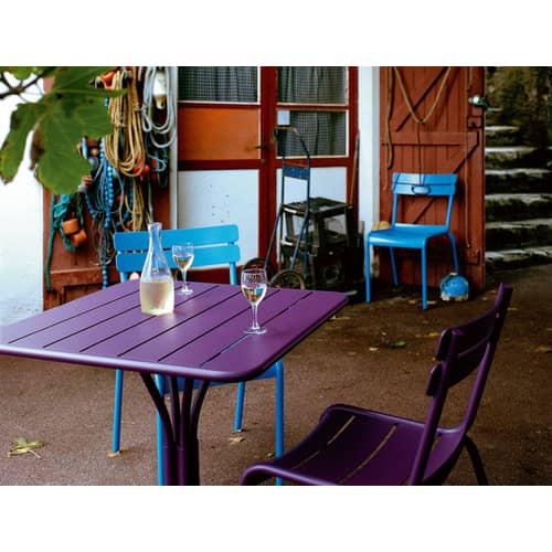 Luxembourg Square table metal grey 80 x 80 cm - Fermob - Anthracite - Lacquered aluminium