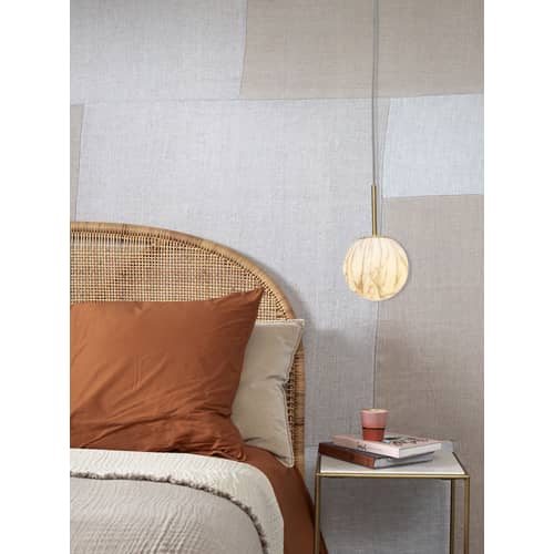 Suspension Carrara   / Ø 16 cm - Verre effet marbre - It\'s about Romi - Blanc effet marbre / Or - Métal, Verre