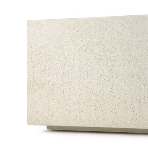 Console basse Elements / 220 x 45 x H 30 cm - Microciment - Ethnicraft - L 220 cm / Blanc cassé - Microciment verni