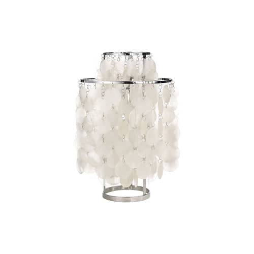 Fun 2TM Table lamp glass white Ø 27 cm - Panton 1964 - Verpan - Ø 27 cm - Mother-of-pearl & Chrome - Metal, Pearly