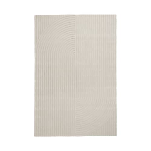 Tappeto Relevo Quattro tessuto bianco / 200 x 300 cm - Muuto - Bianco sporco - Lana di Nuova Zelanda