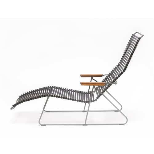 Transat inclinable Click Sunlounger plastique noir / 7 positions - Houe - Noir - Bambou, Métal, Plastique