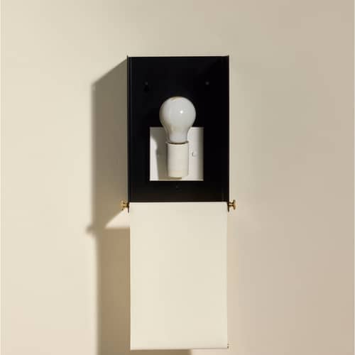 Applique Boxie Petit / H 25 cm - Métal & tissu - Maison Sarah Lavoine - Noir - Acier inoxydable, Laiton