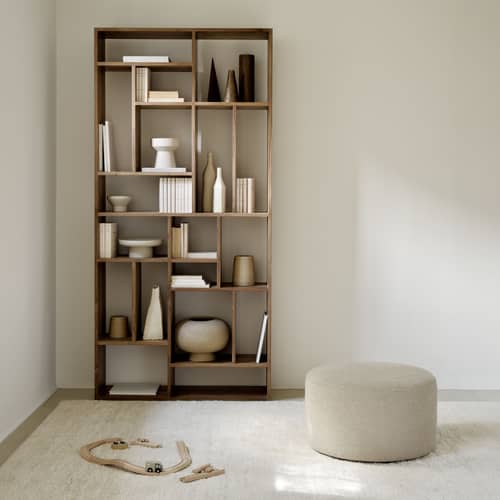 M Large Bookcase wood brown / W 104 x H 219 cm - Ethnicraft - Teak - Solid teak