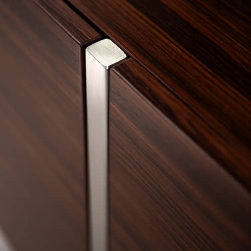 Buffet Maestra bois marron / L 190 x P 45 x H 80 cm - RED Edition - Palissandre / inox - Acier inoxydable, Placage palissandre