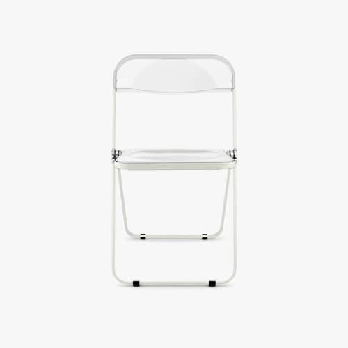 Chaise pliante Plia plastique transparent / Giancarlo Piretti, 1967 - ANONIMA CASTELLI - Transparent / Structure blanche - Acier, Polycarbonate