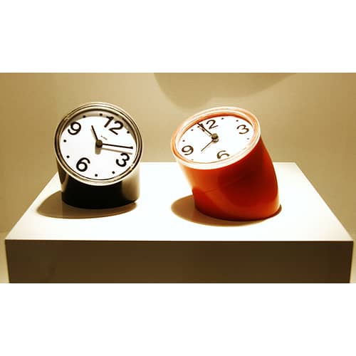 Desk clock Cronotime Alessi / Pio Manzù, 1966 - Black - Plastic