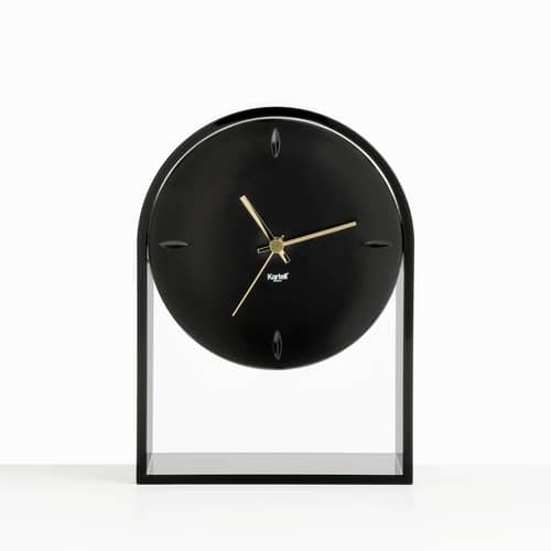 L\'Air du temps Desk clock plastic material black / H 30 cm - Kartell - Black / Black - Thermoplastic technopolymer