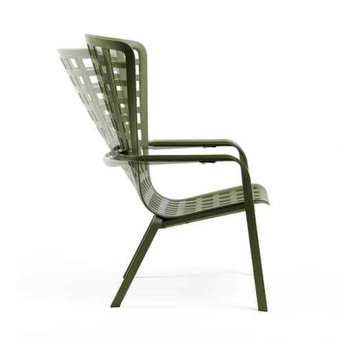 Fauteuil empilable Folio vert / Dossier multiposition - NARDI - Agave - Résine de fibre de verre