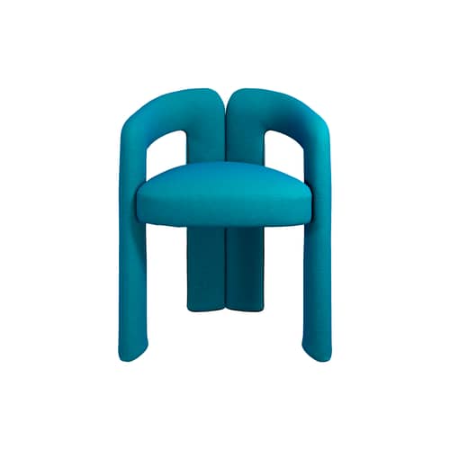 Gepolsterter Sessel Dudet textil blau / Patricia Urquiola, 2021 - CASSINA - Blau - Gewebe, Polyurethan-Schaum, Spanngurt, elastisch, Stahl
