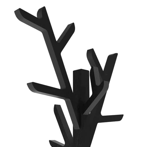 Kleiderständer mit Fuß Ambroise holz schwarz / H 158 cm - Eiche - Hartô - Schwarz - MDF Furnier getönte Eiche