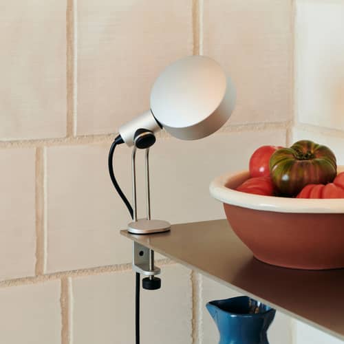 Lampe de bureau Cupola Clip métal argent / Base étau - Orientable - Hay - Anodisé - Aluminium