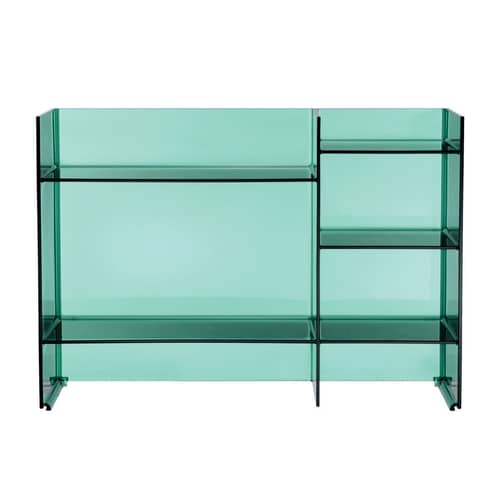 Mobiletto Sound-rack / L 75 x H 53 cm - Kartell - Verde alga marina - PMMA