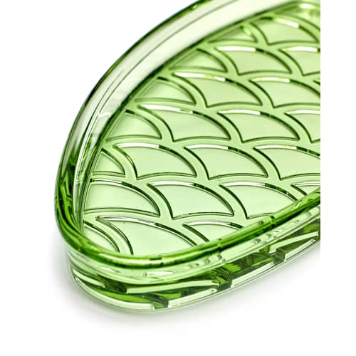 Plat Fish & Fish verre vert Poisson / Small - 23 x 10 cm - Serax - Vert transparent - Verre pressé