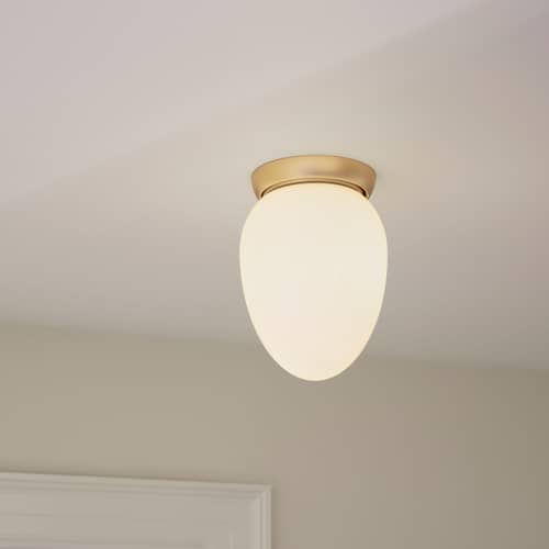 Rizzatto 171 Ceiling light glass white / Ø 17 cm - NUURA - Ø 17 cm - Aluminium, Mouth blown glass