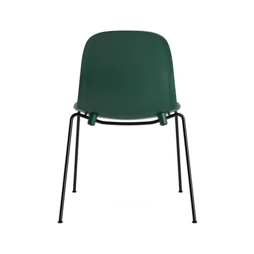 Sedia impilabile Form materiale plastico verde / 4 gambe metalllo - Normann Copenhagen - Verde - Acciaio laccato, Polipropilene
