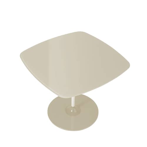 Table d\'appoint Thierry verre blanc / 50 x 50 x H 40 cm - Verre - Kartell - Blanc - Acier peint, Verre trempé