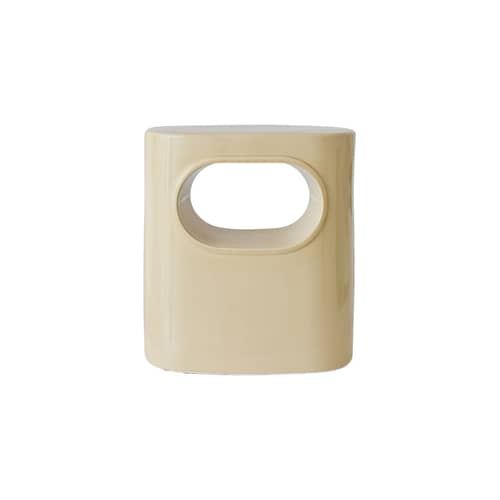 Table d\'appoint Space céramique beige / 36 x 26 x H 39 cm - HK LIVING - Crème - Céramique émaillée