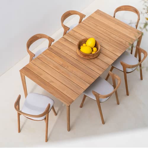 Table rectangulaire Bok OUTDOOR bois naturel / 200 x 100 cm - 8 personnes - Ethnicraft - 200 x 100 cm - Teck massif