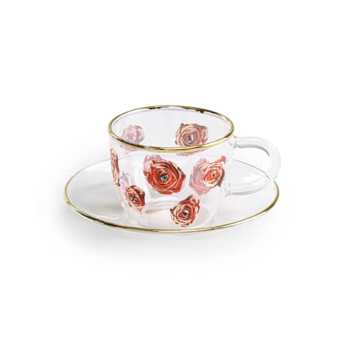 Tasse à café Toiletpaper - Roses verre multicolore - Seletti - Roses - Verre borosilicaté