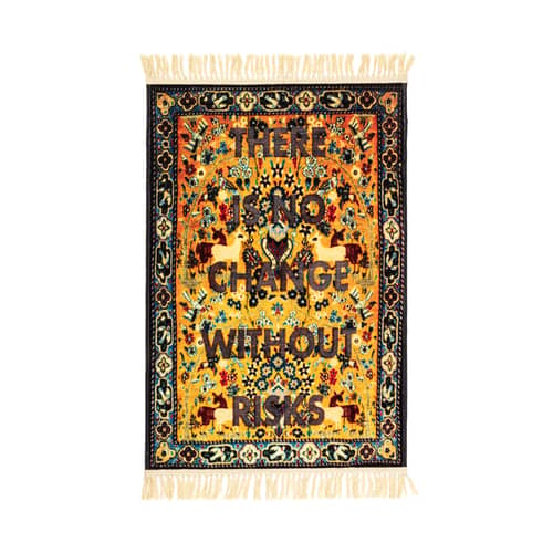 Teppich Burnt - Change textil bunt / 80 x 120 cm - Durch Verbrennung erhaltene Beschriftung - Seletti - Change - Polyesterfaser