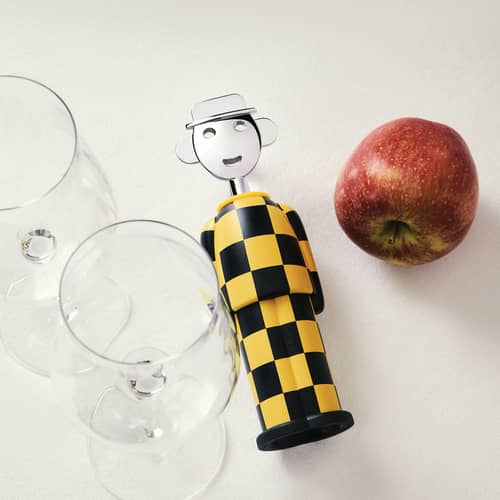 Tire-bouchon Alessandro M. / Alessandro Mendini, 1994 - Alessi - Jaune & noir -  Zamak, Acier, Biocomposite AlkiPaper