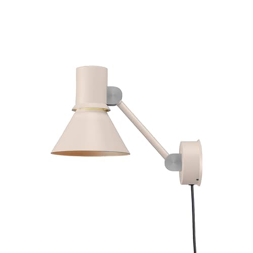 Wandleuchte mit Stromkabel Type 80 W2 metall beige / Gelenkarm – Netzanschluss - Anglepoise - Hell Dichtmasse - Aluminium, Stahl