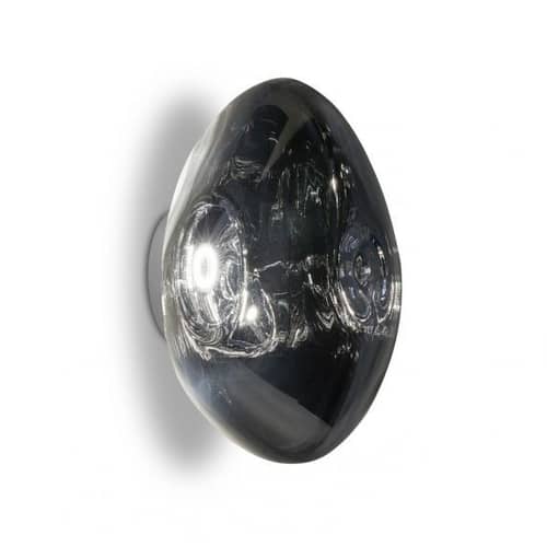 Melt Surface Wall light plastic material grey silver metal / LED - Ø 50 cm / Color changing - Tom Dixon - Chromed - Polycarbonate