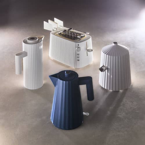 Wasserkocher Plissé plastikmaterial blau / 1,7 L - Alessi - Blau - thermoplastisches Harz