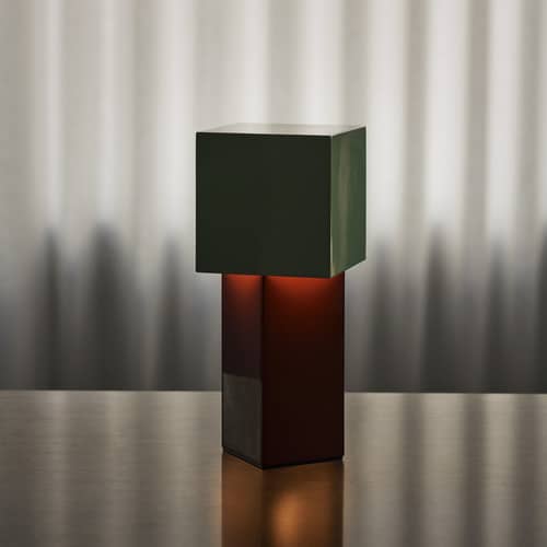 Pivot ATD7 Wireless rechargeable lamp metal multicoloured / 16 x 16 x H 26 cm - &tradition - Mint / Rust - Powder-coated iron
