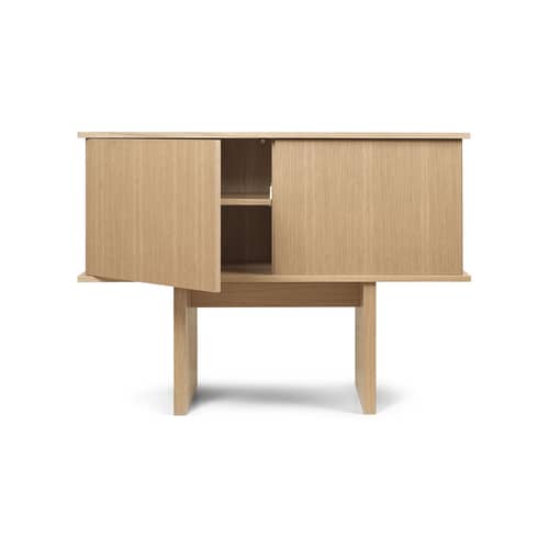 Buffet Stilt Single bois naturel / L 100 x H 72,5 cm - Ferm Living - Chêne naturel - MDF plaqué chêne